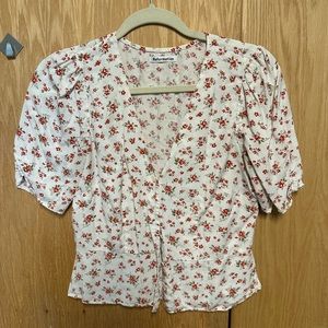 Reformation Red Floral Top